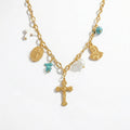 Christian Multi-Charm Faith Layered Stainless Steel Necklace