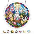 Spring Bunny Garden Light Suncatcher-Acrylic Window Art