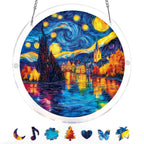 Starlit Village Light Suncatcher-Acrylic Window Art