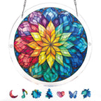 Radiant Flower Wheel Light Suncatcher-Acrylic Window Art