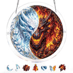 Twin Dragon Realm Light Suncatcher-Acrylic Window Art