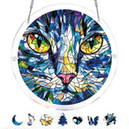 Mosaic Cat Light Suncatcher-Acrylic Window Art