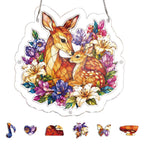 Deer in Bloom Light Suncatcher-Acrylic Window Art