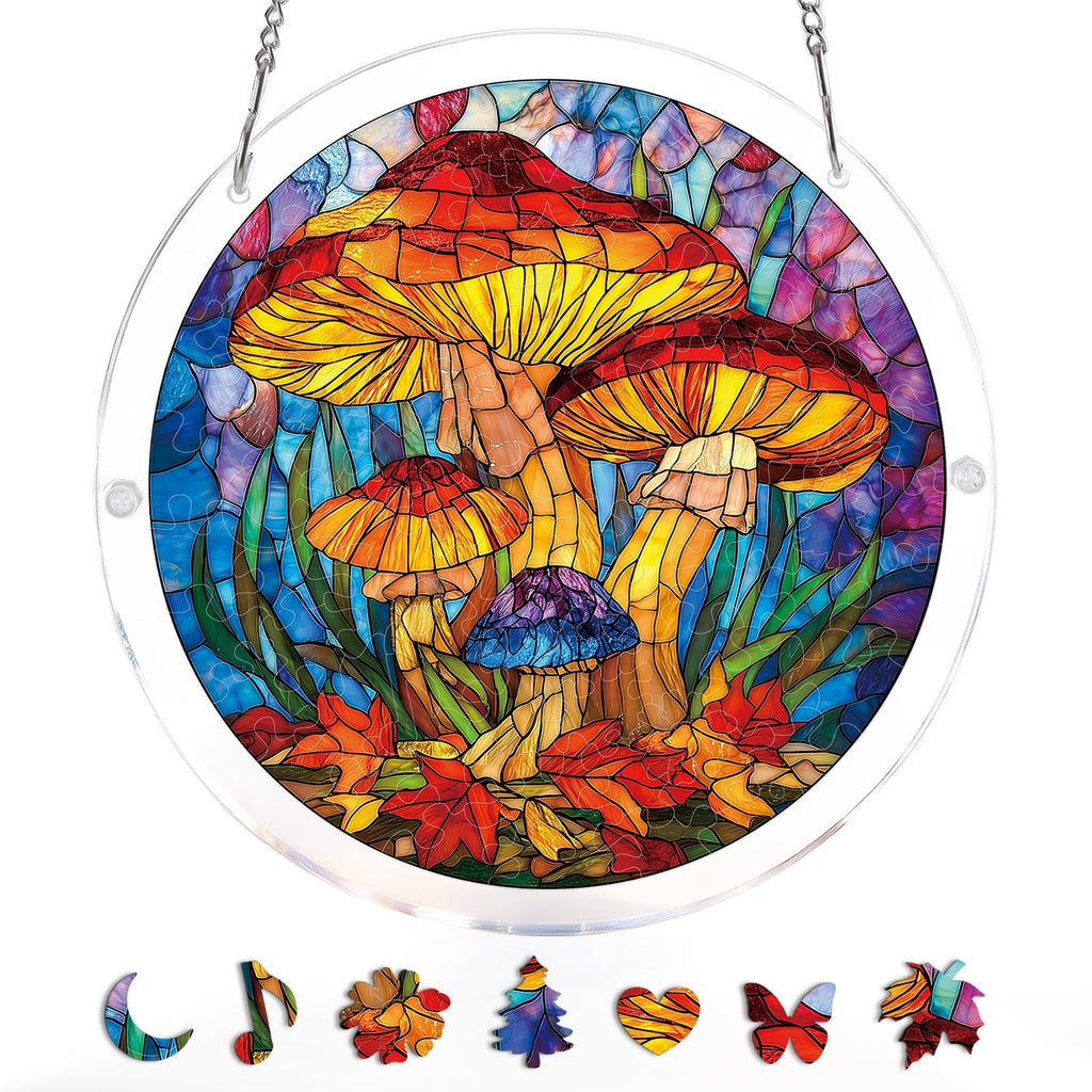 Mystic Mushroom Forest Light Suncatcher-Acrylic Window Art