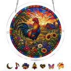 Sunrise Rooster Light Suncatcher-Acrylic Window Art