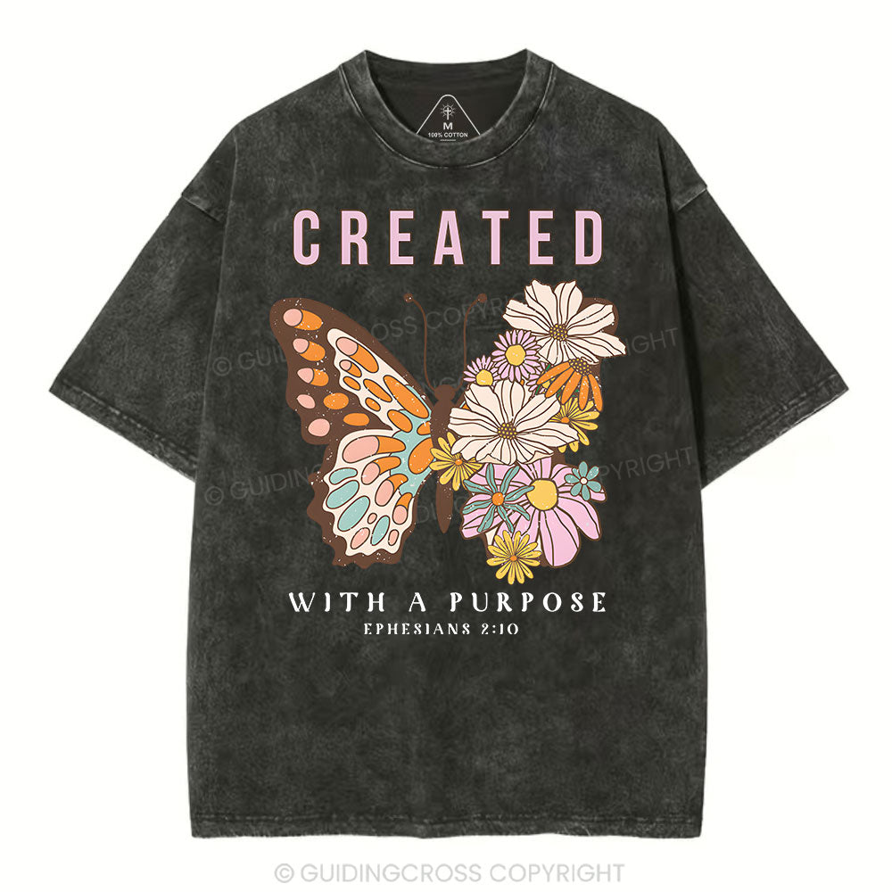 Created With A Purpose Christian Washed T-Shirt