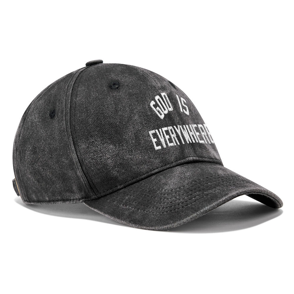God Is Everywhere Christian Washed Hat