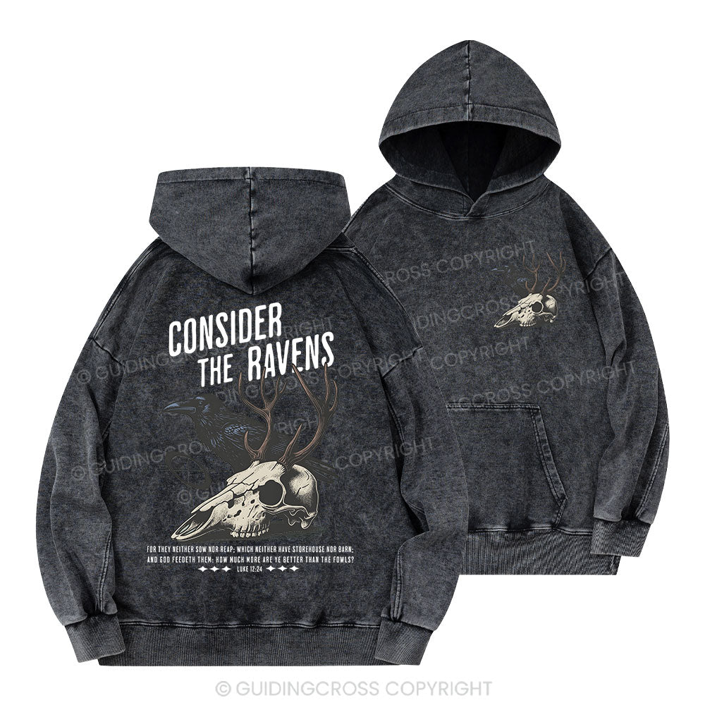 Consider The Ravens Christian Washed Hoodie