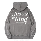 Jesus Is King Christian Washed Hoodie