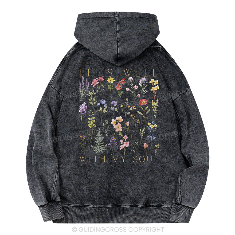It Is Well With My Soul Christian Washed Hoodie