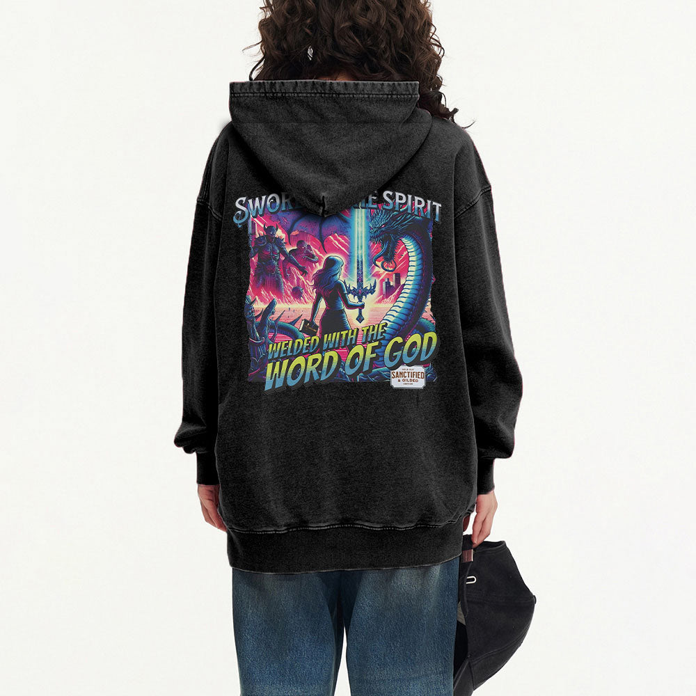 Sword Of The Spirit Christian Washed Hoodie