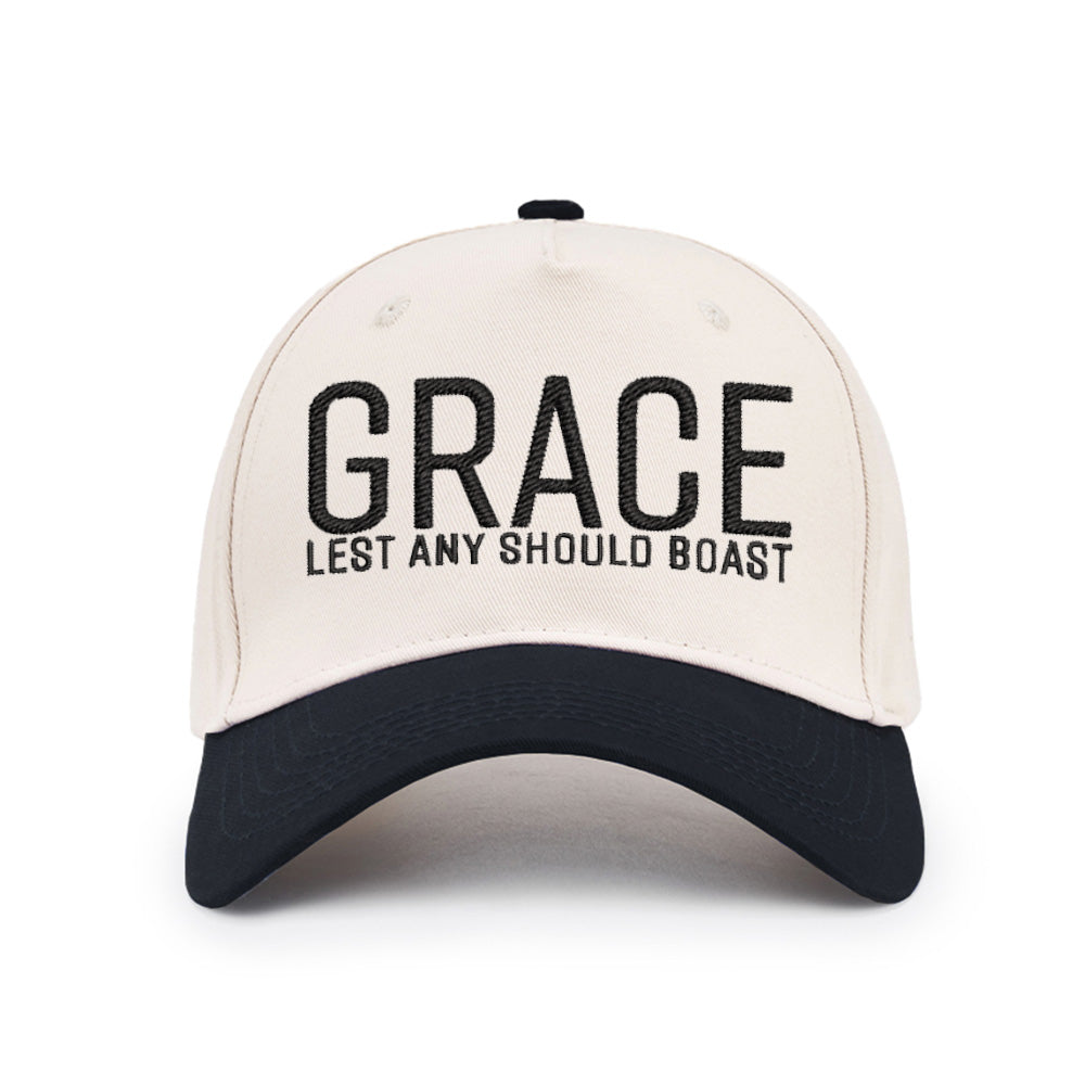 Grace Lest Any Should Boast Christian Trucker Hat