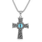 The Eye Is The Lamp Of The Body Cross Necklace