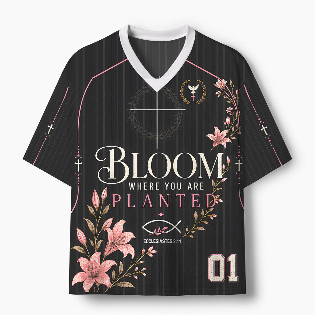 Bloom Where You Are Planted Christian Mesh Jersey