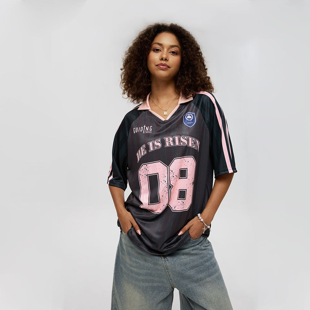 He Is Risen Christian Collar Jersey