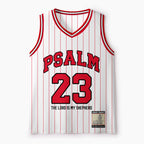 Psalm 23 White Stripes Christian Mesh Jersey Tank Top