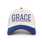 Grace Lest Any Should Boast Christian Trucker Hat