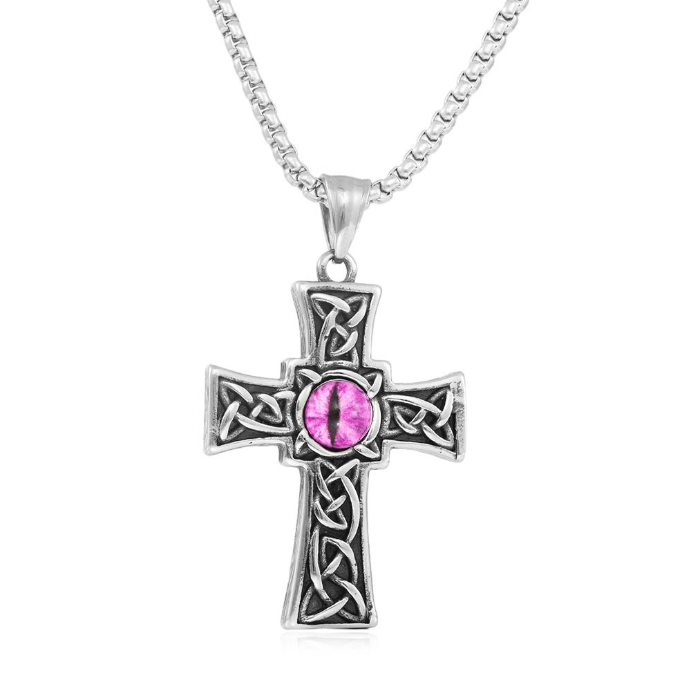 The Eye Is The Lamp Of The Body Cross Necklace