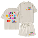 God Is Within Her She Will Not Fall Christian Washed T-Shirt & Shorts