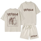 Retro Lion Yeshua Christian Washed T-Shirt & Shorts
