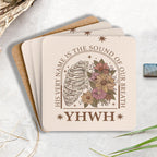 YHWH Christian Wooden Printed Coasters