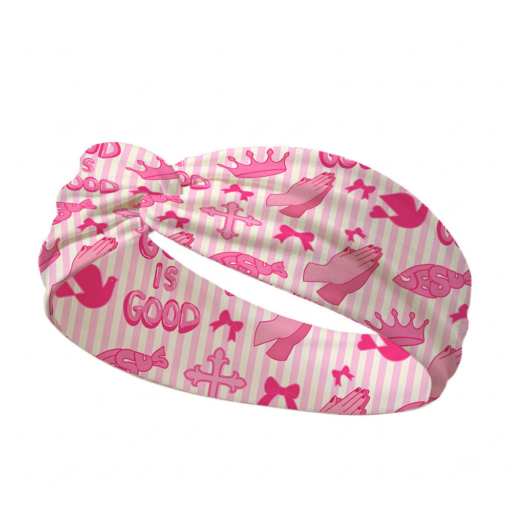 God Is Good Christian Seamless Wide Headband