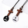 Christian Wooden Cross NFC Car Hanging Pendant with Bible Verses