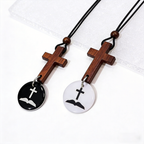 Christian Wooden Cross NFC Car Hanging Pendant with Bible Verses