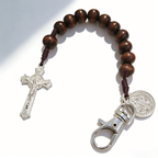 Christian Cross Rosary Keychain for Prayer and Blessing