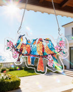 Acrylic Jigsaw Puzzle Suncatcher - Blossom Songbirds