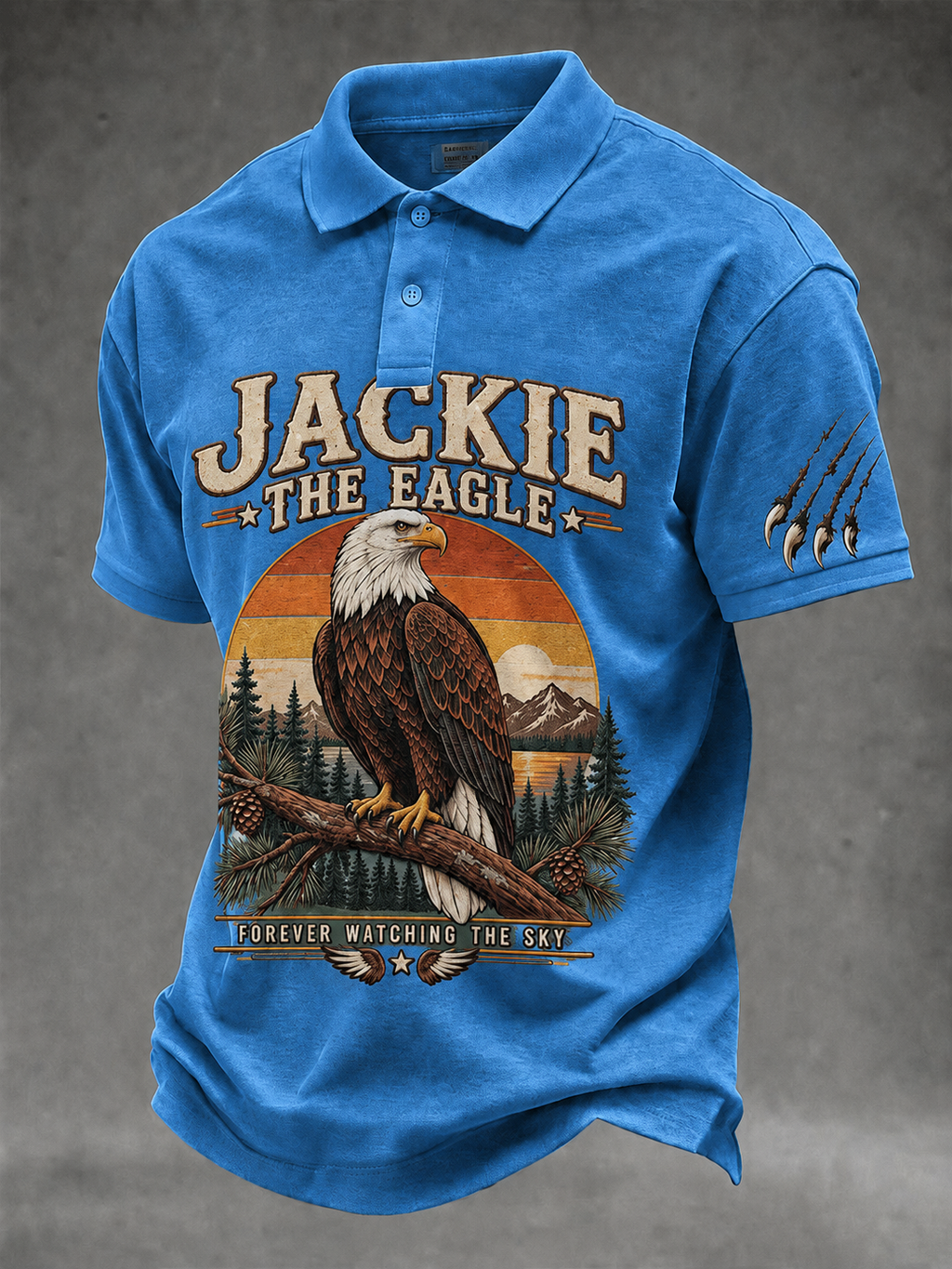 Men's Bald Eagle Jackie Print Polo Shirt