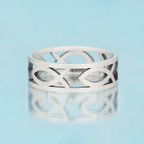 Jesus Fish Christian Sterling Silver Band Ring