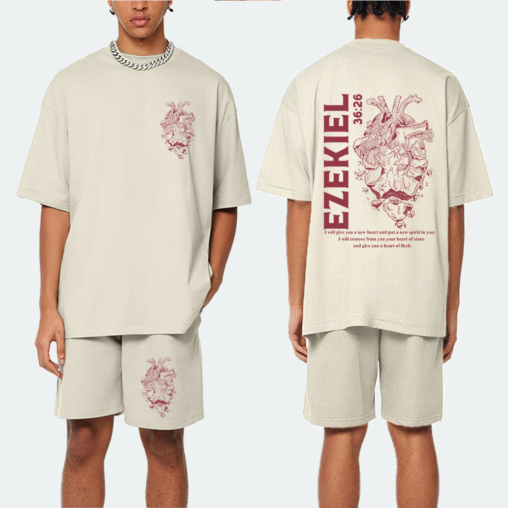 I Will Give You A New Heart And Put A New Christian Washed T-Shirt & Shorts