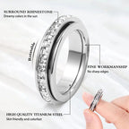 Anxiety Rings for Women & Men - Titanium Steel Fidget Band