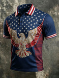 Men's Independence Day & Eagle Print Polo Shirt