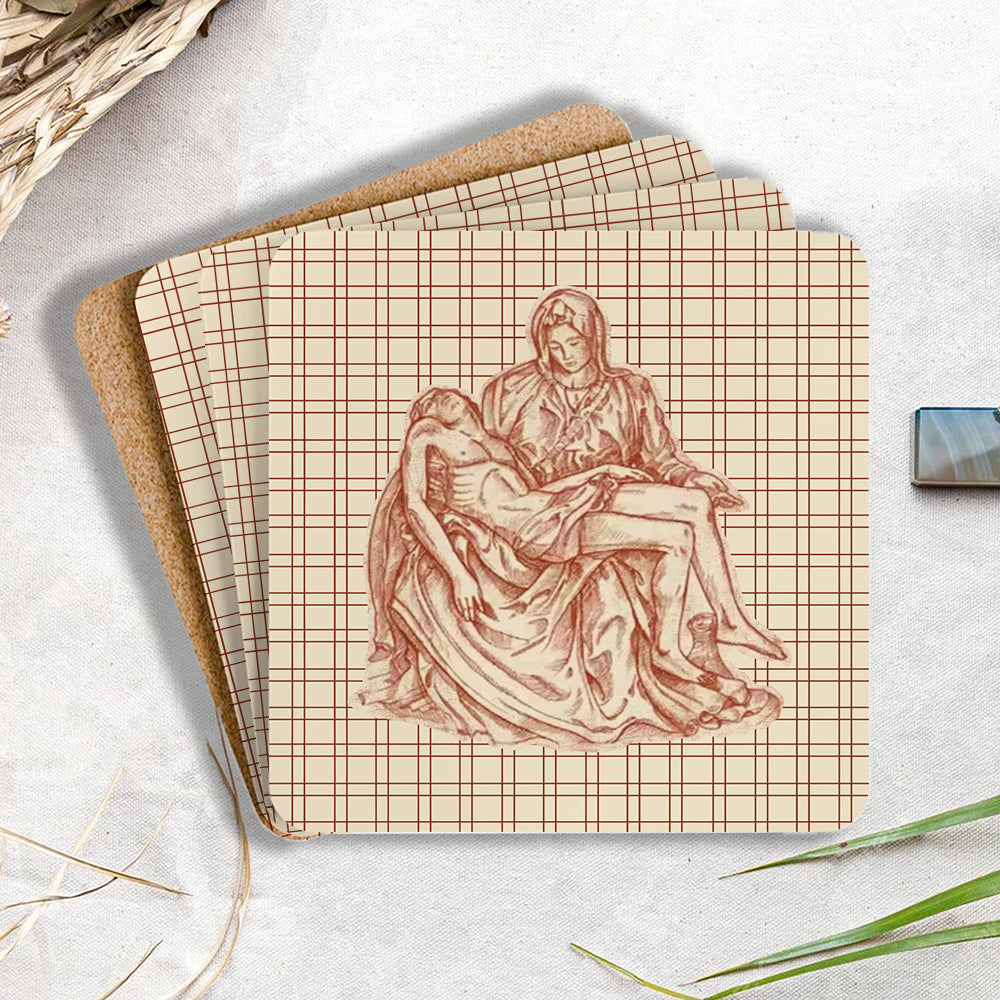 Michelangelo Art Christian Wooden Printed Coasters