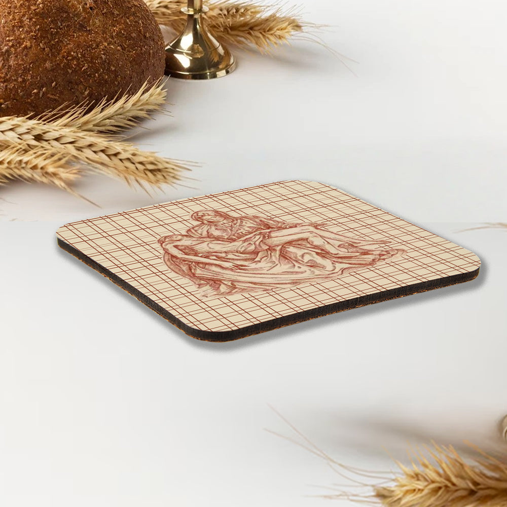 Michelangelo Art Christian Wooden Printed Coasters