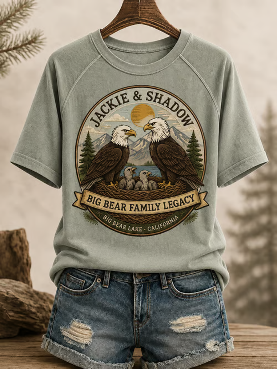 Women's Family Legacy Big Bear Lake California Wildlife Print T-shirt