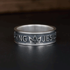 Jesus is King Christian Sterling Silver Band Ring