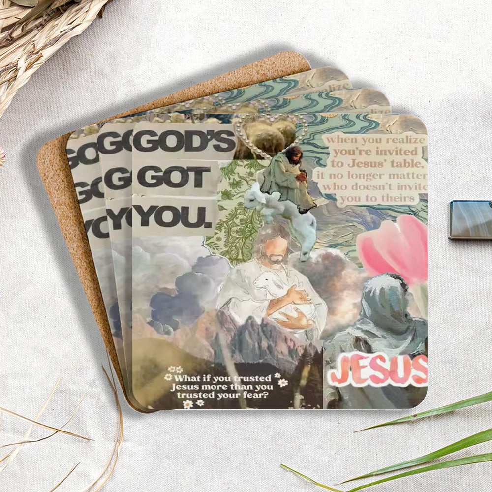 God Got You Christian Wooden Printed Coasters