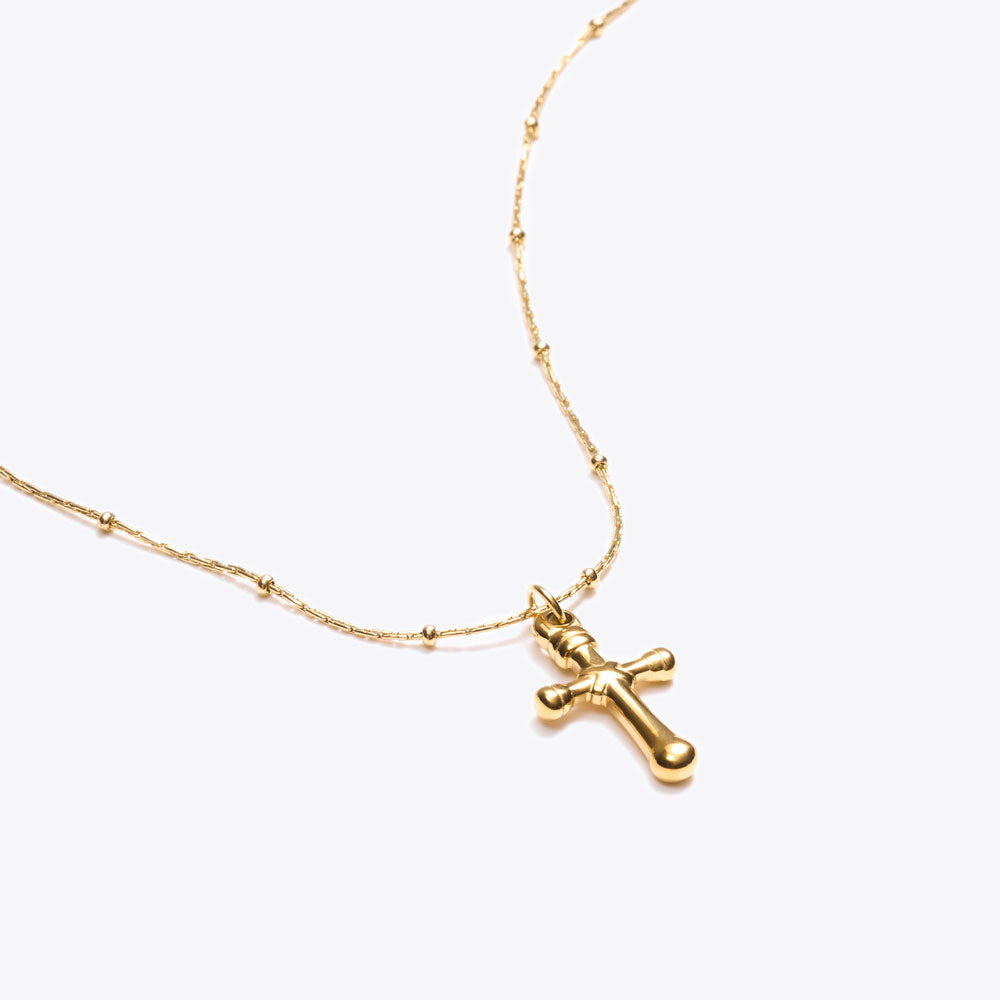 Rounded Adorable Minimalist Cross Necklace
