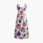 Jesus Is King In America Chrisitan Tie Shoulder Maxi Dress