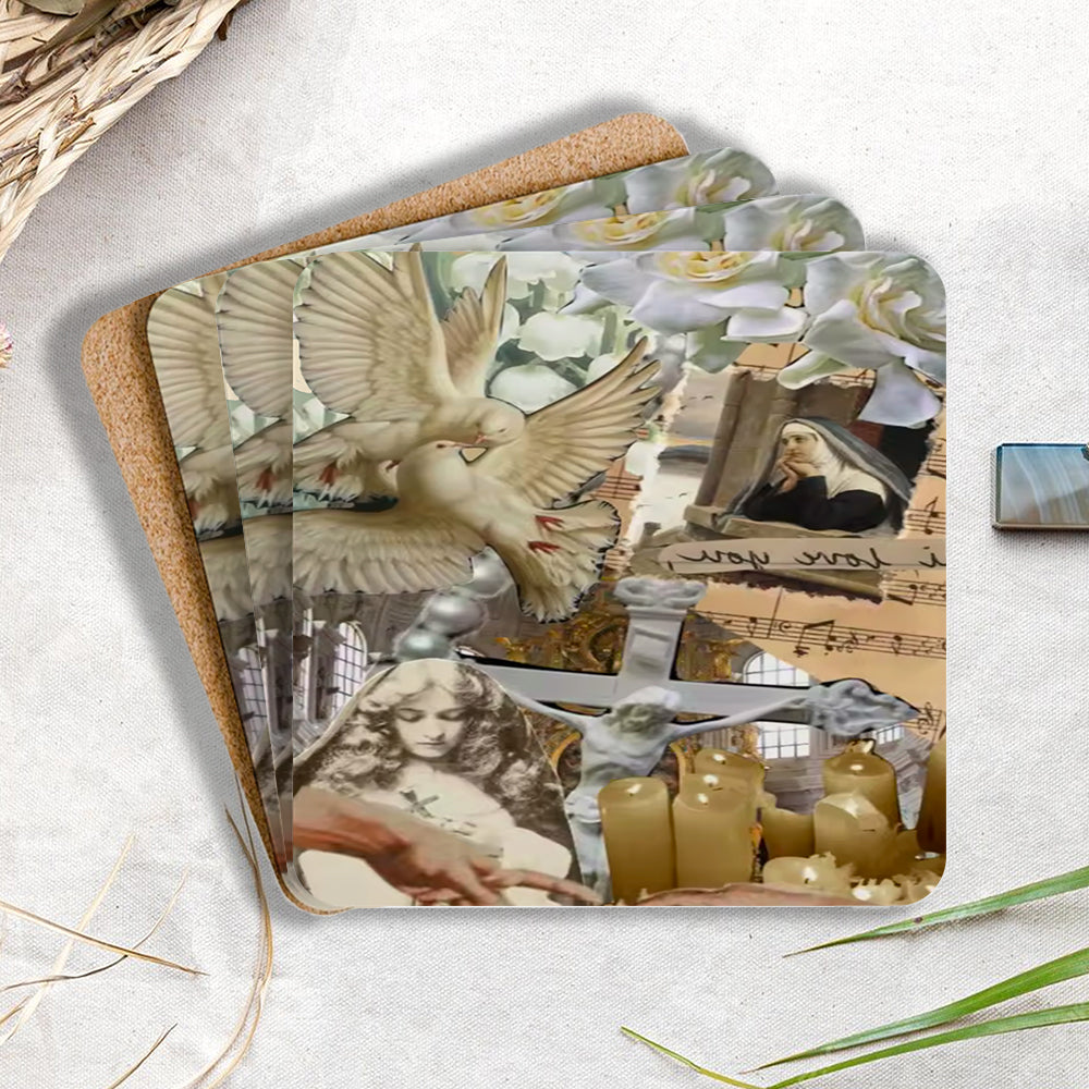 Peace In Love Christian Wooden Printed Coasters