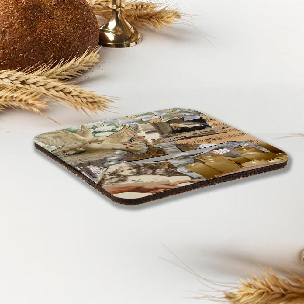 Peace In Love Christian Wooden Printed Coasters
