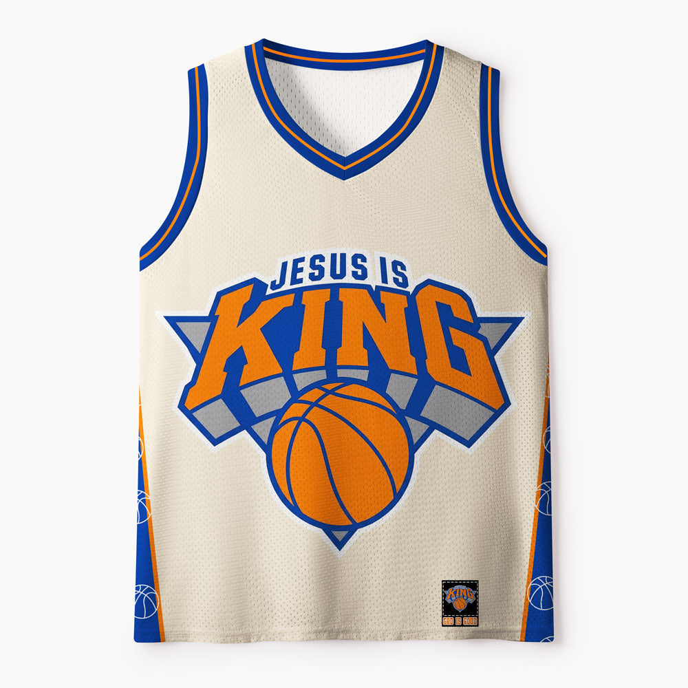 Jesus Is King Christian Mesh Jersey Tank Top