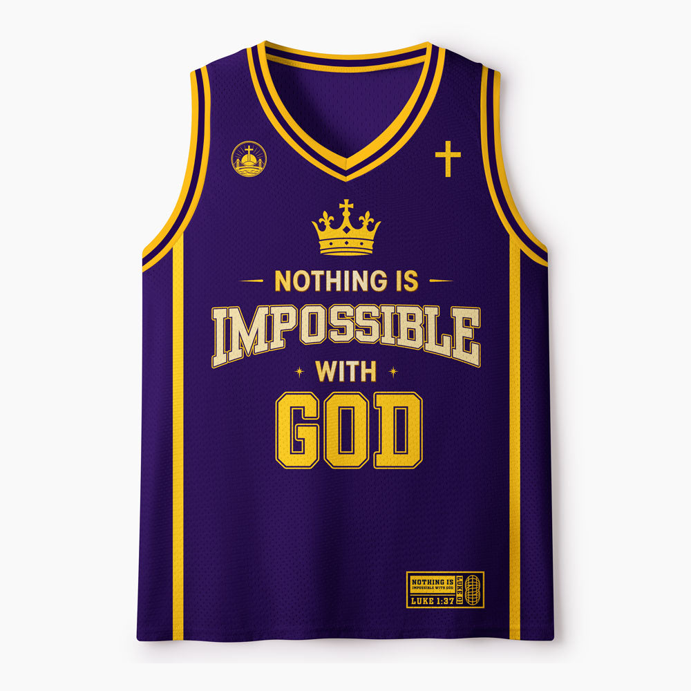 Nothing Is Impossible With God Christian Mesh Jersey Tank Top