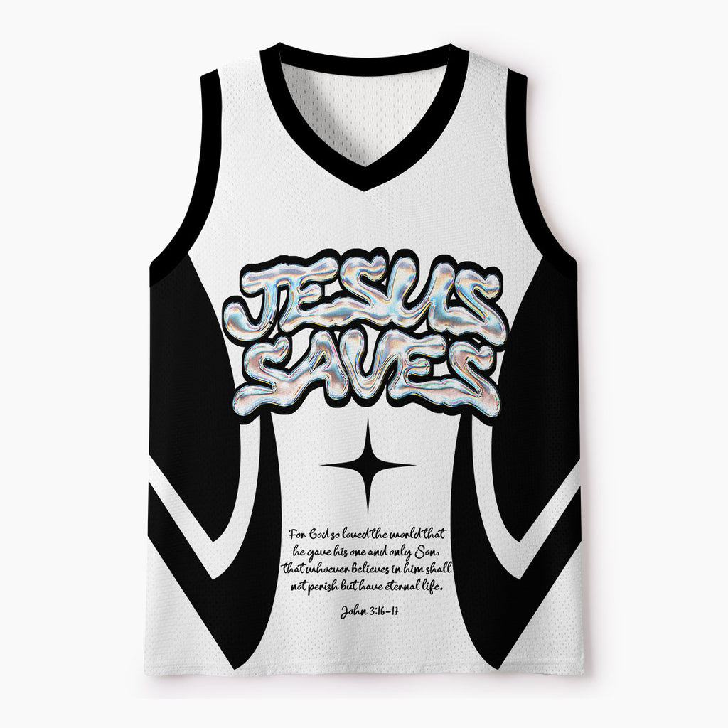 Jesus Saves Christian Mesh Jersey Tank Top