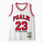 Psalm 23 White Christian Mesh Jersey Tank Top