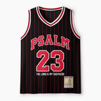 Psalm 23 Black Stripes Christian Mesh Jersey Tank Top