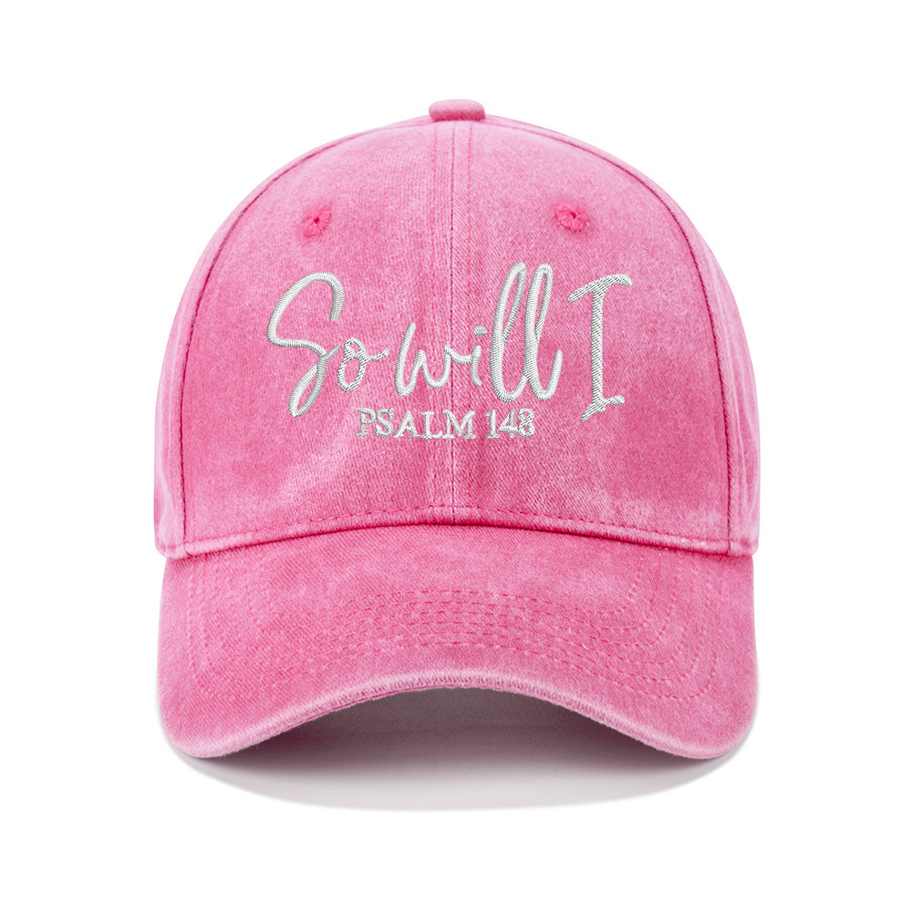 So Will I Christian Washed Hat